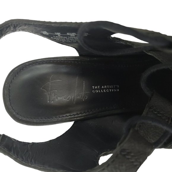 Franco Sarto A-Talia Slingback Sandal Lace Up Heels Womens 8 Black Leather - Picture 11 of 12